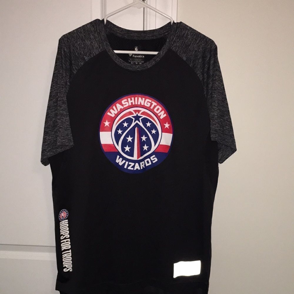 Hoops for Troops Washington Wizards warm up shooter jersey shirt - XLT Tall gray